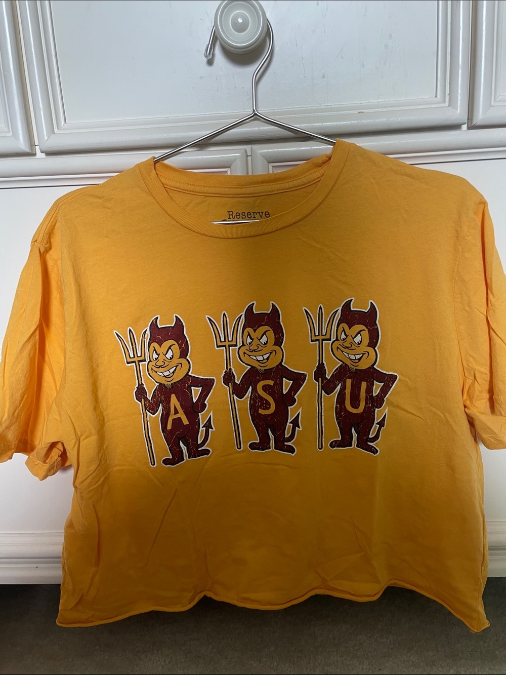 ASU Women’s Yellow Graphic Crop Tee